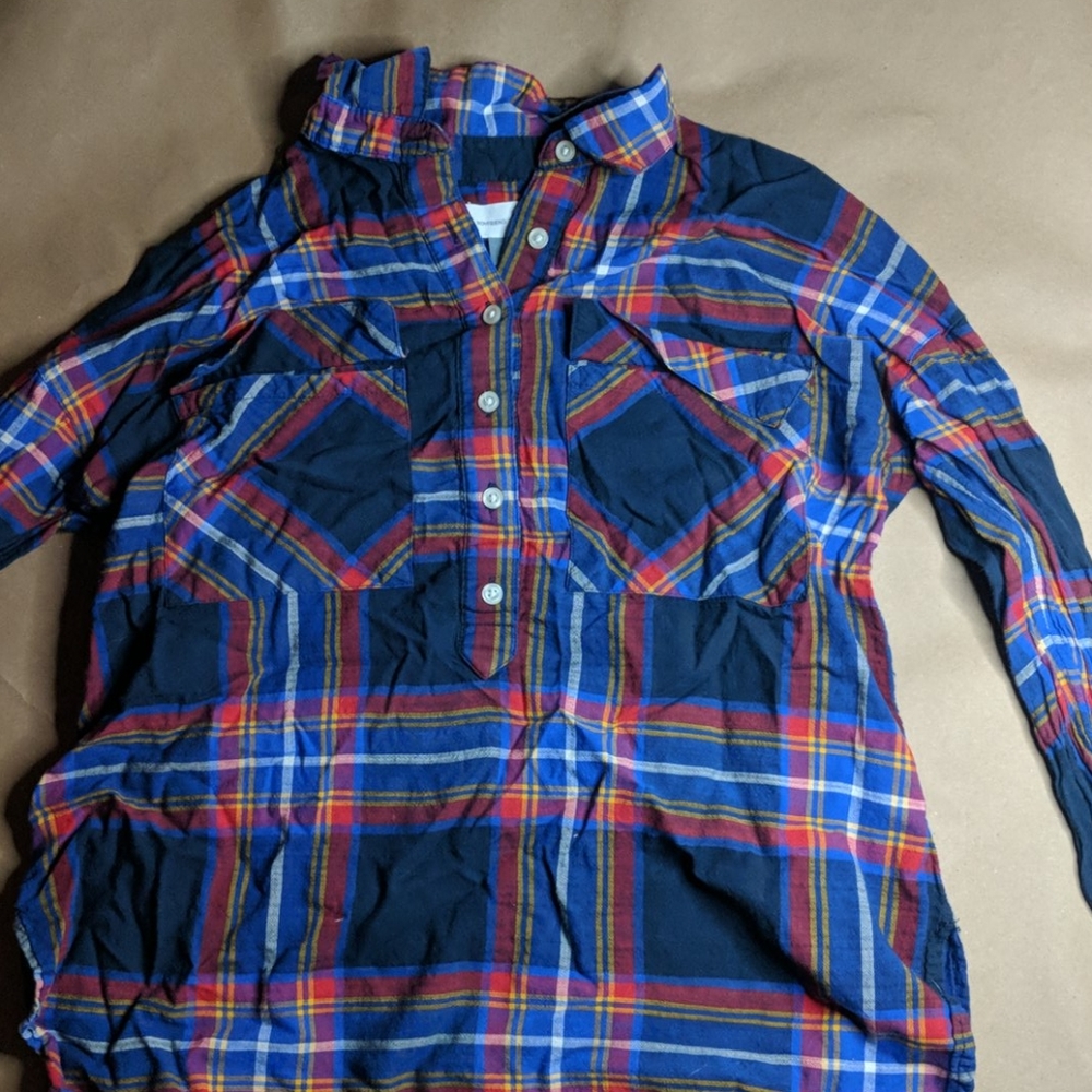 Plaid button up, S, from Old Navy, boyfriend style